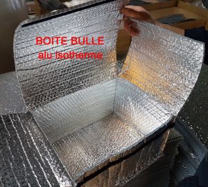 PAPIER BULLE PROTECTION boite isotherme aluminium métallisé